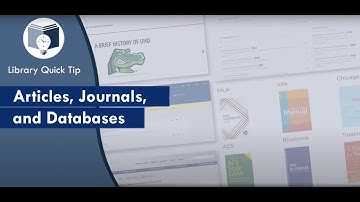 Articles, Journals, and Databases