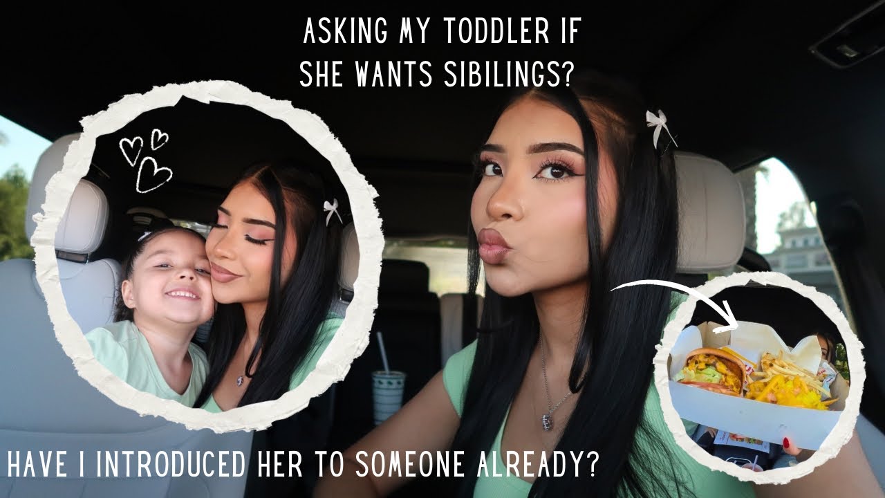 Asking my toddler serious questions as a single mommy! *cute/funny car date mukbang*