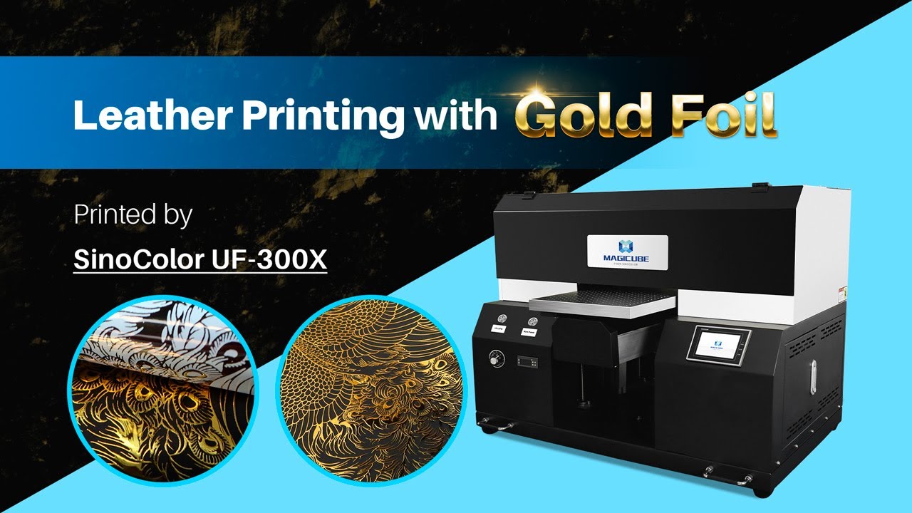 UV Leather Printing with Gold Foil Varnish I SinoColor UV Printer