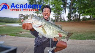 $100 Academy Bass Fishing Beginner Rod & Reel Challenge (Abu Garcia Max Pro)