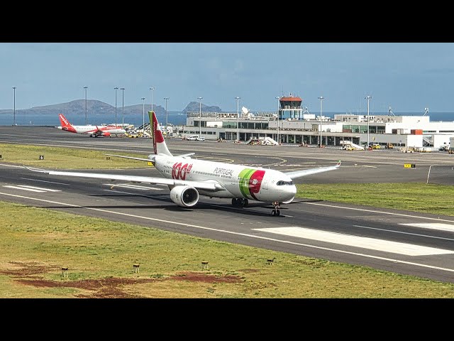 STUNNING AIRBUS A330 NEO TAKEOFF at Madeira Airport class=