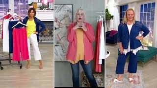 LOGO Lounge by Lori Goldstein Crop Pants with Eyelet on QVC