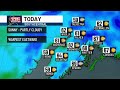 Rain and wind push north as low pressure closes out the week