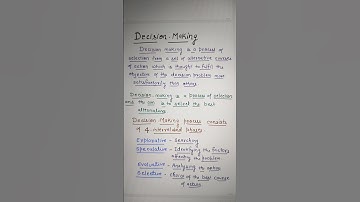 DECISION Making - Meaning & Stages involved in Decision Making.#publicadministration