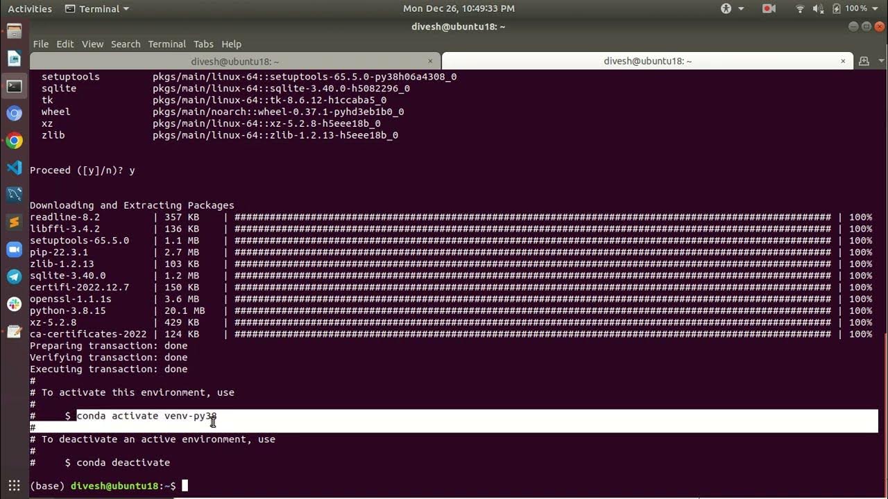 Create conda env youtube