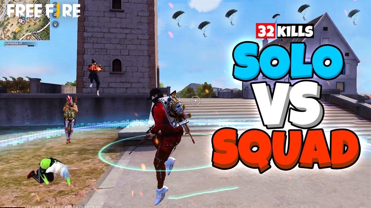 32 Kills 😱 Solo vs Squad Free Fire Full Gameplay 🔥🔥 - YouTube