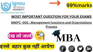 MMPC -001 MOST IMPORTANT QUESTION | IGNOU MBA |GYAN GATE