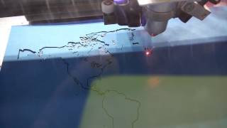 Laser cutting world map