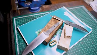 Изготовление ножа с рукоятью всадного типа и прессованных ножен с тиснением