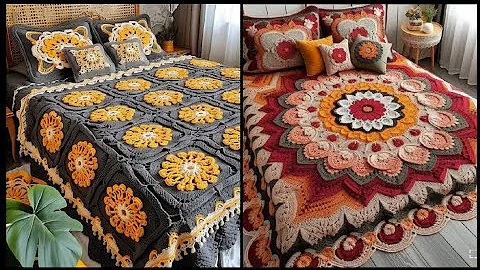 Stunning And Stylish Crochet Bed Sheets Granny Square Crochet Bed Room Decorative Designs Availables
