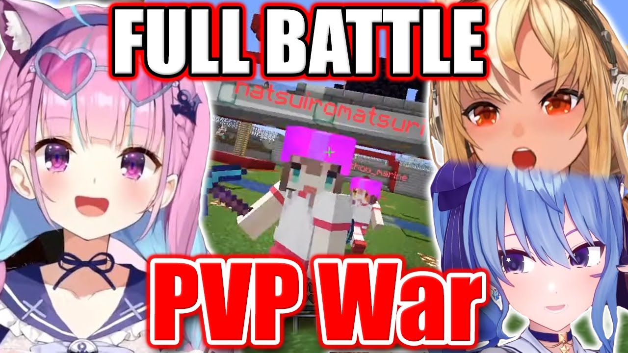 Aqua's Team VS Red B Legendary PVP Battle *3 Matches* - Minecraft Sports Festival 【ENG Sub Hololive】