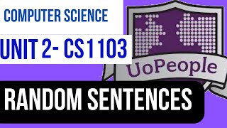 CS1103 unit 2 - Random Sentence generator program