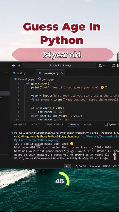 Create a simple Guess Age game in Python #pythoncoding #python #coding ...