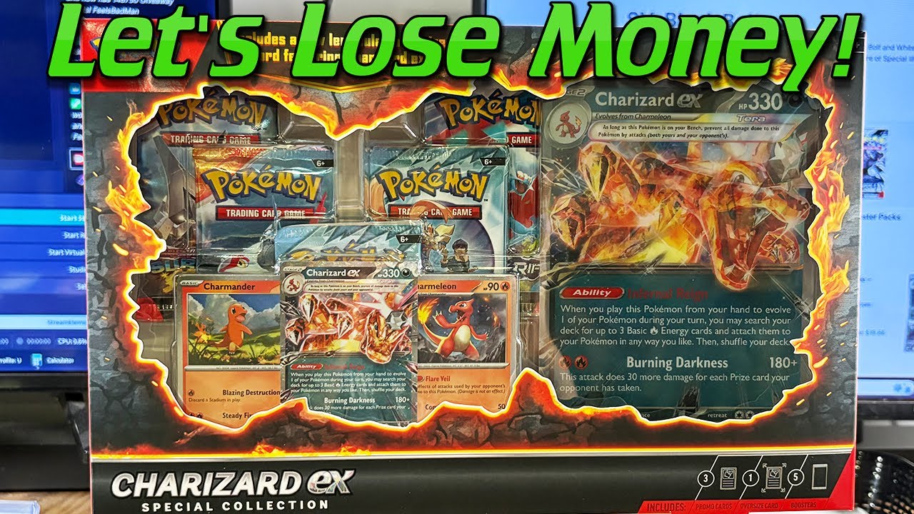 pokemon trading card games charizard ex special collection msrp TCG: [LIMIT 1 PER PERSON]  Gopher This fiery set also comes with 5 Pokmon TCG booster packs and an oversize lenticular card featuring the Flame Pokmon itselfmove the card back and forth to see Charizard ex go on the attack! Pokmon Trading Card Game: Charizard