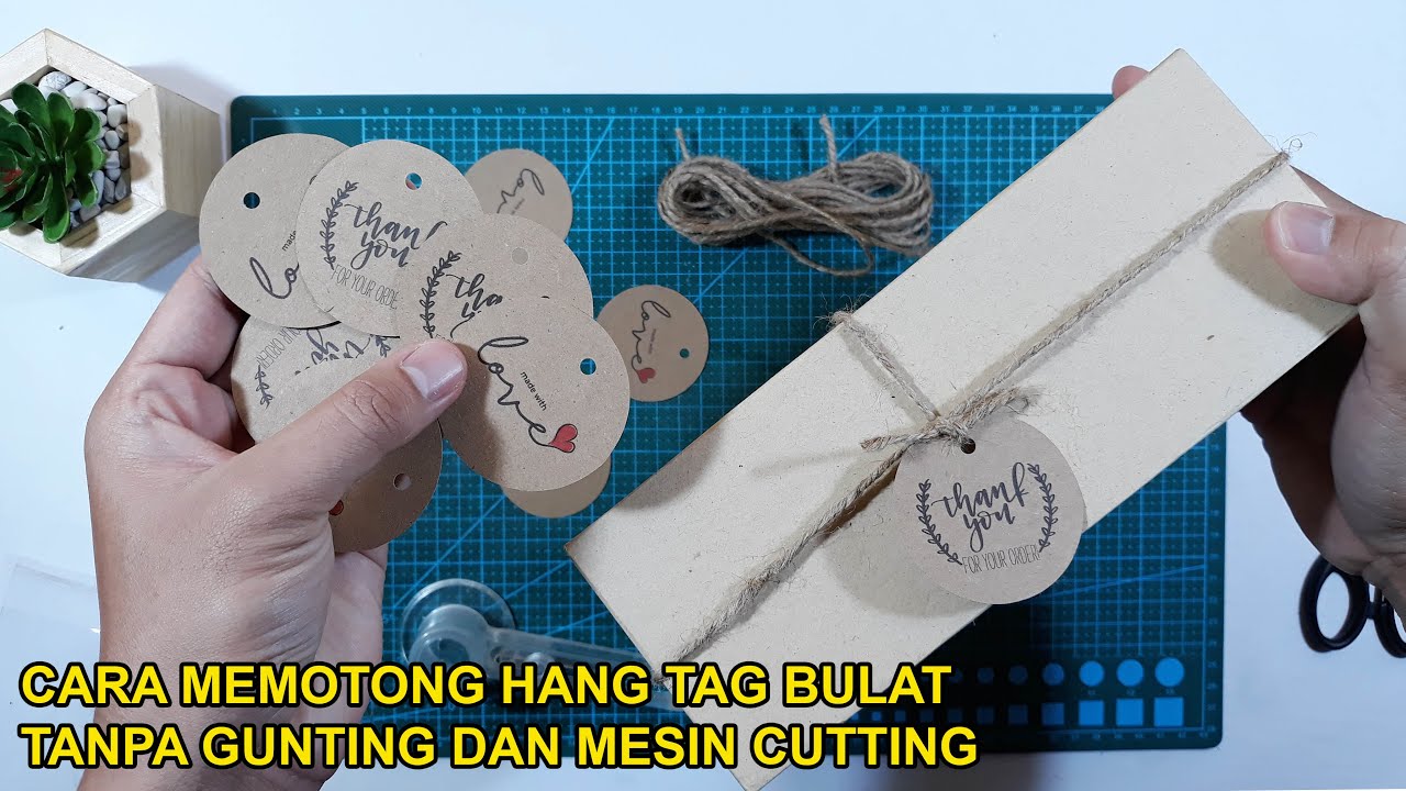 CARA MEMBUAT HANG TAG RUSTIC BENTUK BULAT TANPA GUNTING