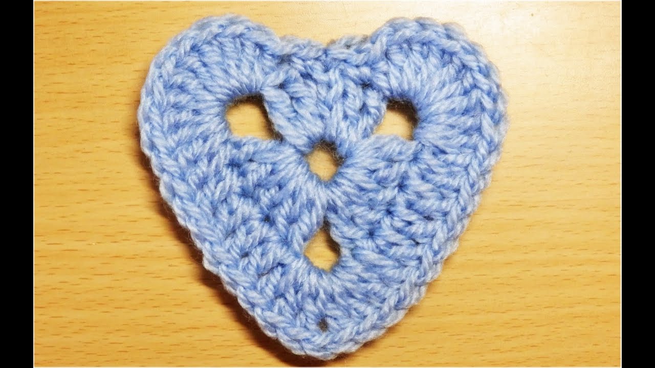 かぎ編みのハートモチーフ（3）：How to Crochet Heart Motif - YouTube