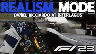 F1 23 REALISM MODE | Daniel Ricciardo at Interlagos | NO HUD + COCKPIT + 100% RACE + TRACKIR