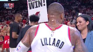 Damian Lillards Epic Game-Winner Vs. Okc Celebration, Postgame Interview