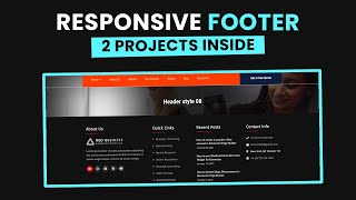 Build Responsive HTML CSS Footer Design - 2 Responsive Footer inside