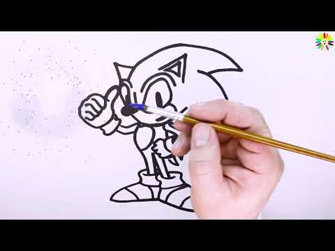 Sonic the Hedgehog-Jak k tomu / Cartoon zbarvení / Dětské zbarvení / Malování s barvami /