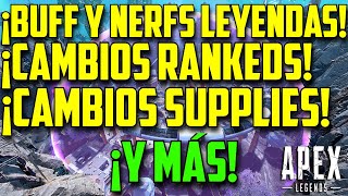 ¡Notas parche: buffs y nerfs, cambios supplies y rankeds, mapas, rotación...y más! Apex Legends S21