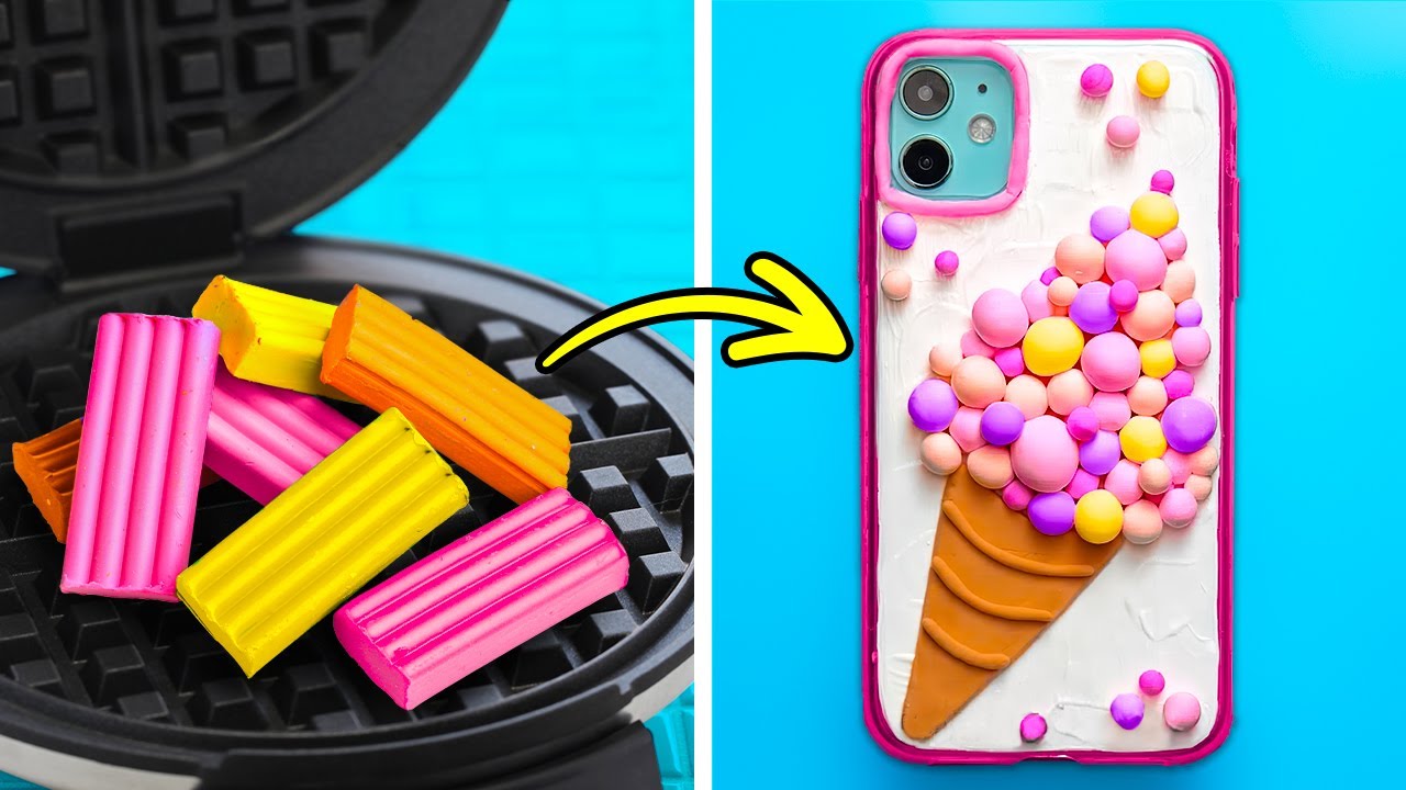 Cute And Colorful DIY Phone Case Ideas And Crafts Out Of Polymer Clay, Resin, 3D-Pen And Glue Gun