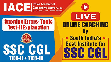SSC CGL TIER II - SPOTTING ERRORS TOPIC TEST II