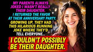 My Parents Always Joked I Wasn’t Their Real Daughter  I Exposed the Truth at Their Anniversary Party
