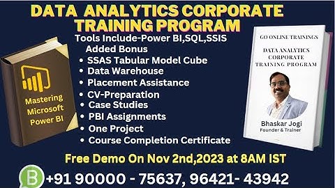 Power BI Demo Part2 - November 2nd 2023 | Bhaskar Jogi | Go Online Trainings | 90000 75637