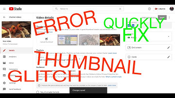 Not SAVING Thumbnail YouTube Studio Creator fixing glitch video livestreamed Quick Fix thumbnail