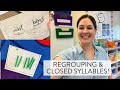 Teaching addition with regrouping closed syllables in first grade  how to writing  teacher vlog