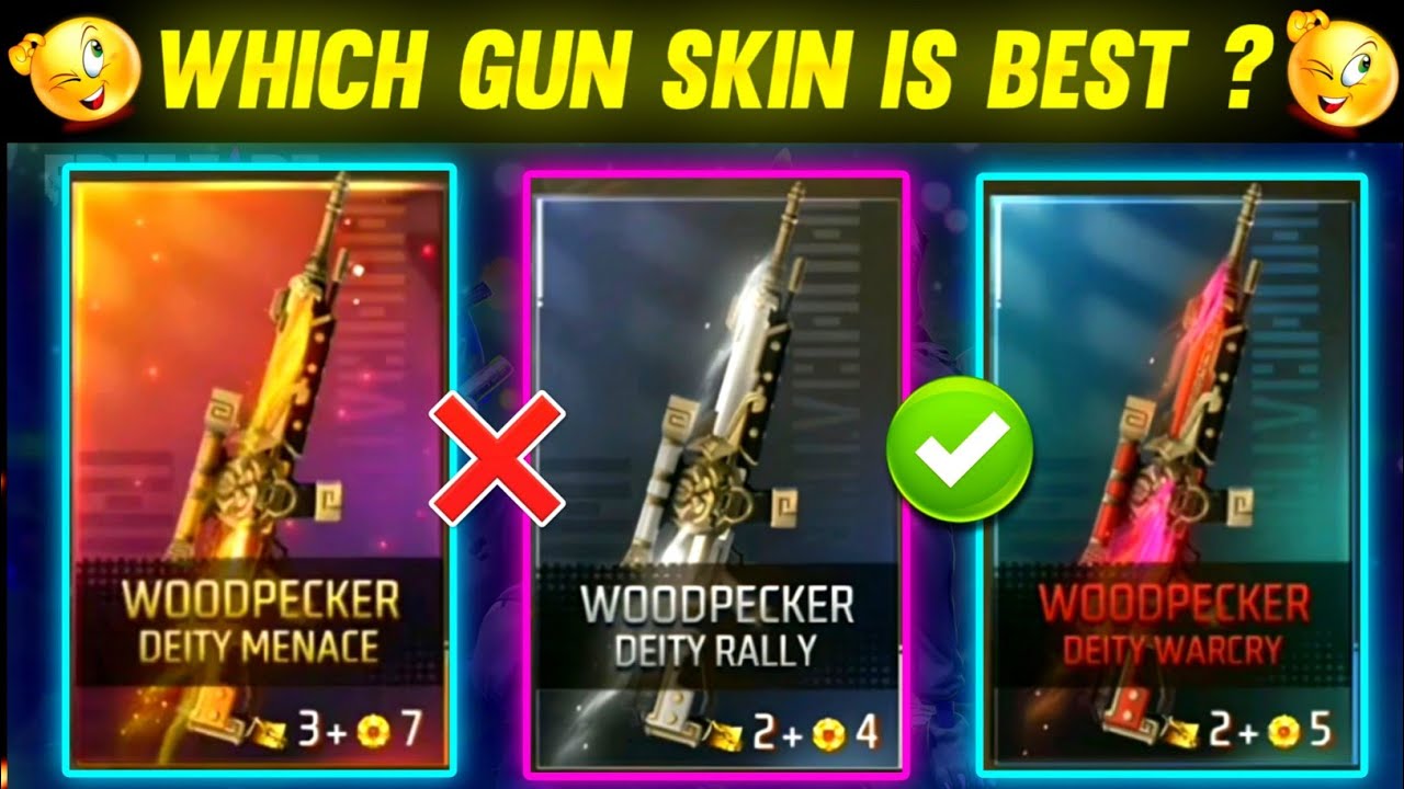 BEST WOODPECKER GUN SKIN KONSI HAI 😲 WHICH IS BEST WOODPECKER GUN SKIN FREE FIRE NEW EVENT