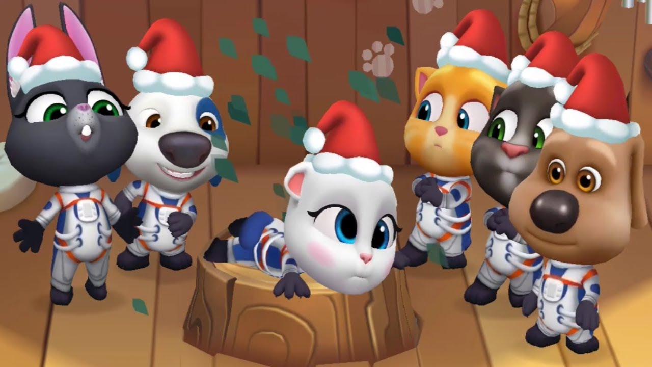 My Talking Tom Friends - Food Reactions & Fashion Decorations - Space Suit Dress up Games