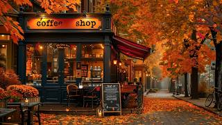 Nostalgic Autumn Cafe Ambience ☕ Soft Jazz on a Quiet Fall Street for Studying, Working & Relaxing 🍂 screenshot 2