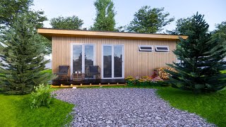 Pequeños Planos De Cabañas Modernas 430Sq.ft