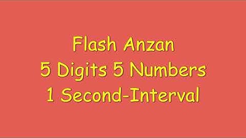 Flash Anzan 5 Digits 5 Numbers 1 Second Interval