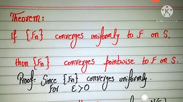 MTH631 REAL ANALYSIS II   Theorem: Uniform Convergence implies pointwise Convergence