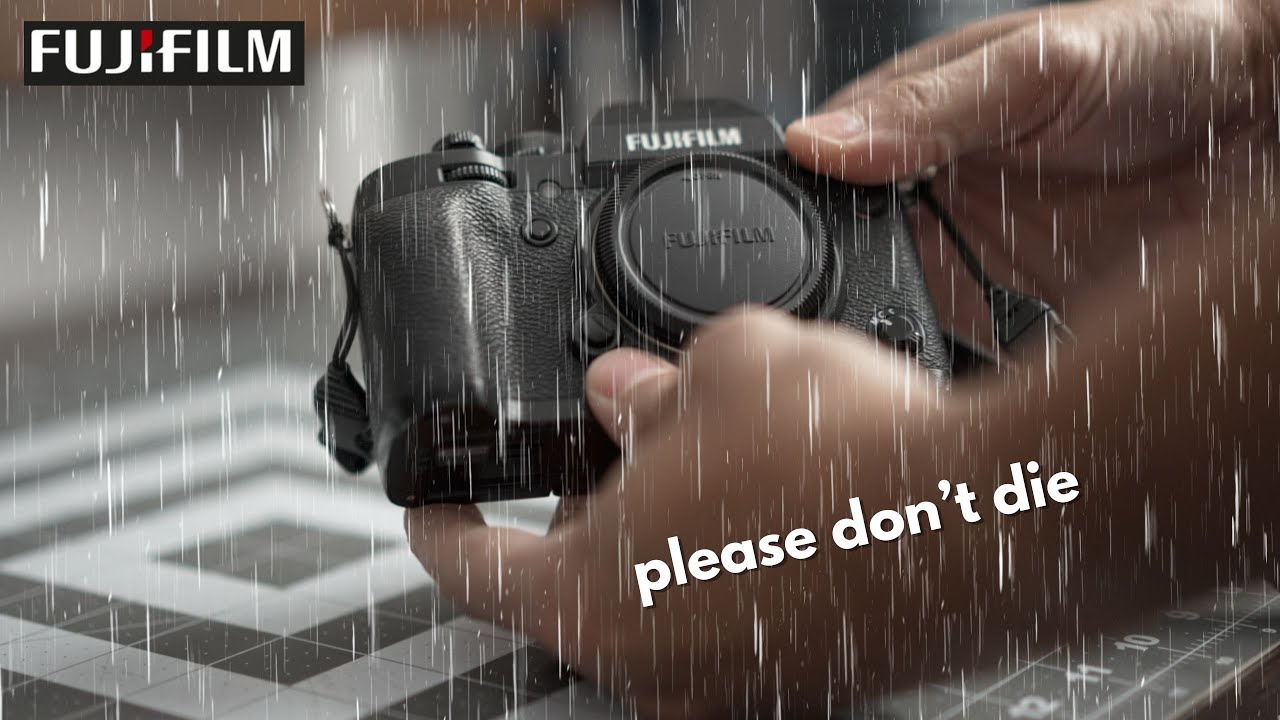 This rainy day Fujifilm camera takes square photos.