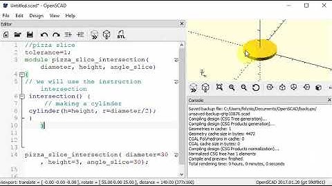 OpenSCAD tutorial: pizza slice