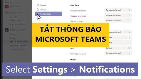 Tắt thông báo trên phần mềm Microsoft Teams