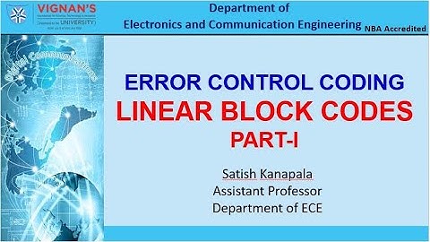 1.Linear Block Codes Part-I