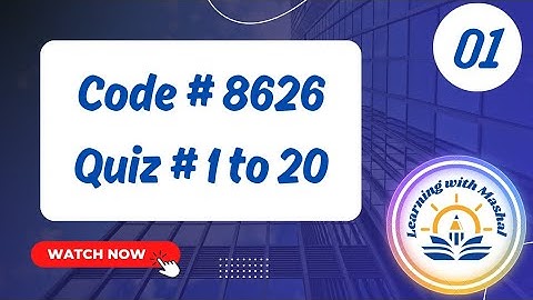AIOU Quiz 8626😃 With Correct Answers Part 1 ||Solved quiz of 8626 || @learningwithmashal06