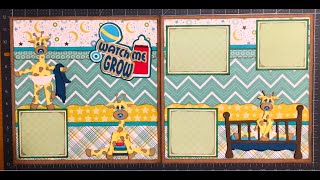 Baby Boy, Watch Me Grow, 2 Page 12x12 Scrapbook Layout
