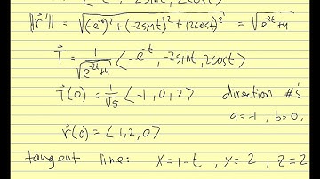 Calc III 2014 12.4 Tangent and Normal Vectors