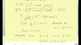 Calc III 2014 12.4 Tangent and Normal Vectors