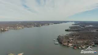 Birds eye view video of Lake of the Ozarks