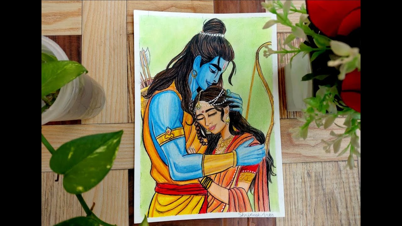 Ram Ji And Sita Mata Drawing Coloring Part Final || Drawing Shriyansh Art