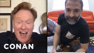 Conan Checks In With Jordan Via An Interactive Pet Camera | CONAN on TBS