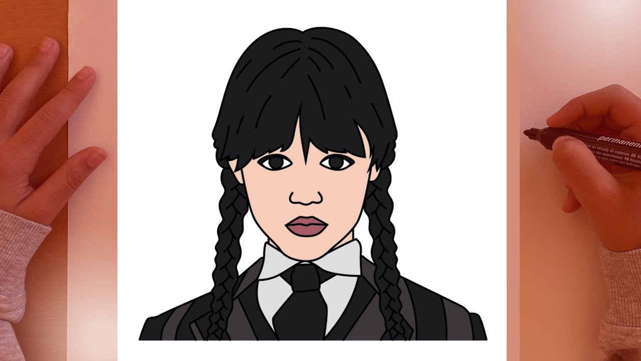 COMO DESENHAR A WANDINHA ADDAMS - How to Draw WEDNESDAY ADDAMS - YouTube