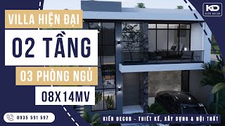 #20 REVIEW THIẾT KẾ NHÀ ĐẸP -  VILLA HIỆN ĐẠI 2 TẦNG - DIỆN TÍCH 8 x 14 MV VỚI 03 PHÒNG NGỦ